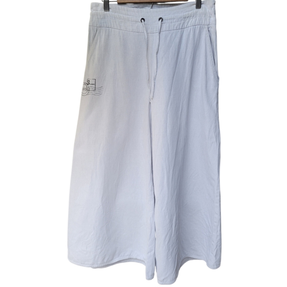 Sarah Pacini Canvas Wide Leg Palazzo Pants Size 2